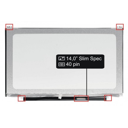 Screen for the HW14WX101 laptop LCD 14“ 40pin HD LED SlimTB - Glossy