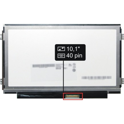 Screen for the eMachines PAV70 laptop LCD 10,1“ 40pin WSVGA LED Slim - Glossy