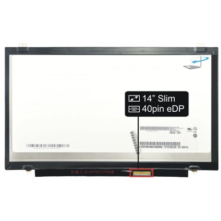 Screen for the B140QAN01.1 Kompatibilní laptop LCD 14“ 40pin eDP QHD LED IPS SlimTB - Matte