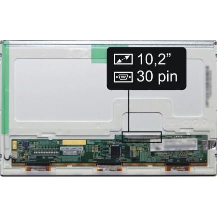 Screen for the CLAA102NA0BCW laptop LCD 10,2“ 30pin WSVGA LED - Glossy