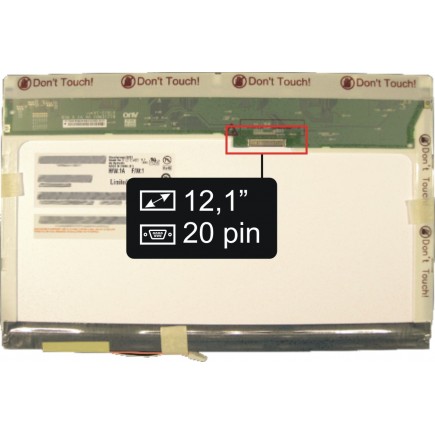 Screen for the Fujitsu-Siemens Esprimo Mobile U9215 laptop LCD 12,1“ 20pin WXGA CCFL - Glossy