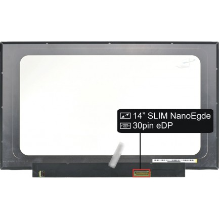 Screen for the NV140FHM-N3B Kompatibilní laptop LCD 14“ 30pin FHD LED Slim IPS NanoEdge - Glossy