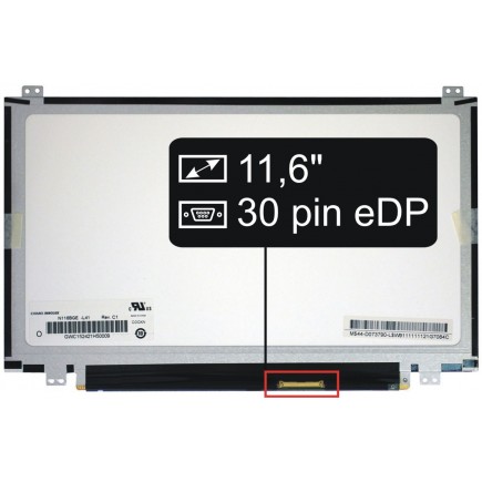 Screen for the Kompatibilní B116XTN01.0 HW0A laptop LCD 11,6“ 30pin eDP HD LED Slim - Glossy