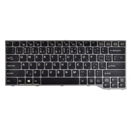 Fujitsu Siemens LIFEBOOK E733 keyboard for laptop CZ/SK Grey, With frame, Backlit