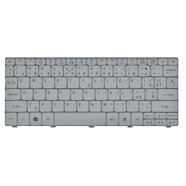 Packard Bell dot s keyboard for laptop CZ/SK White, without backlight, with frame