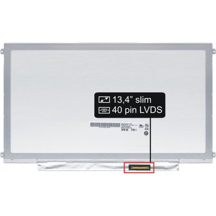 Screen for the N134B6-L04 VER.2.0 laptop LCD 13,4“ 40pin HD LED Slim - Glossy